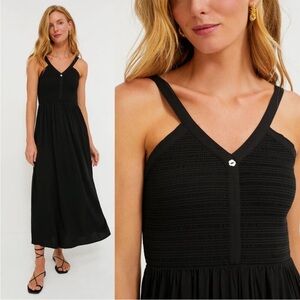 Tuckernuck Gillian Smocked Bodice Maxi Dress Black Small